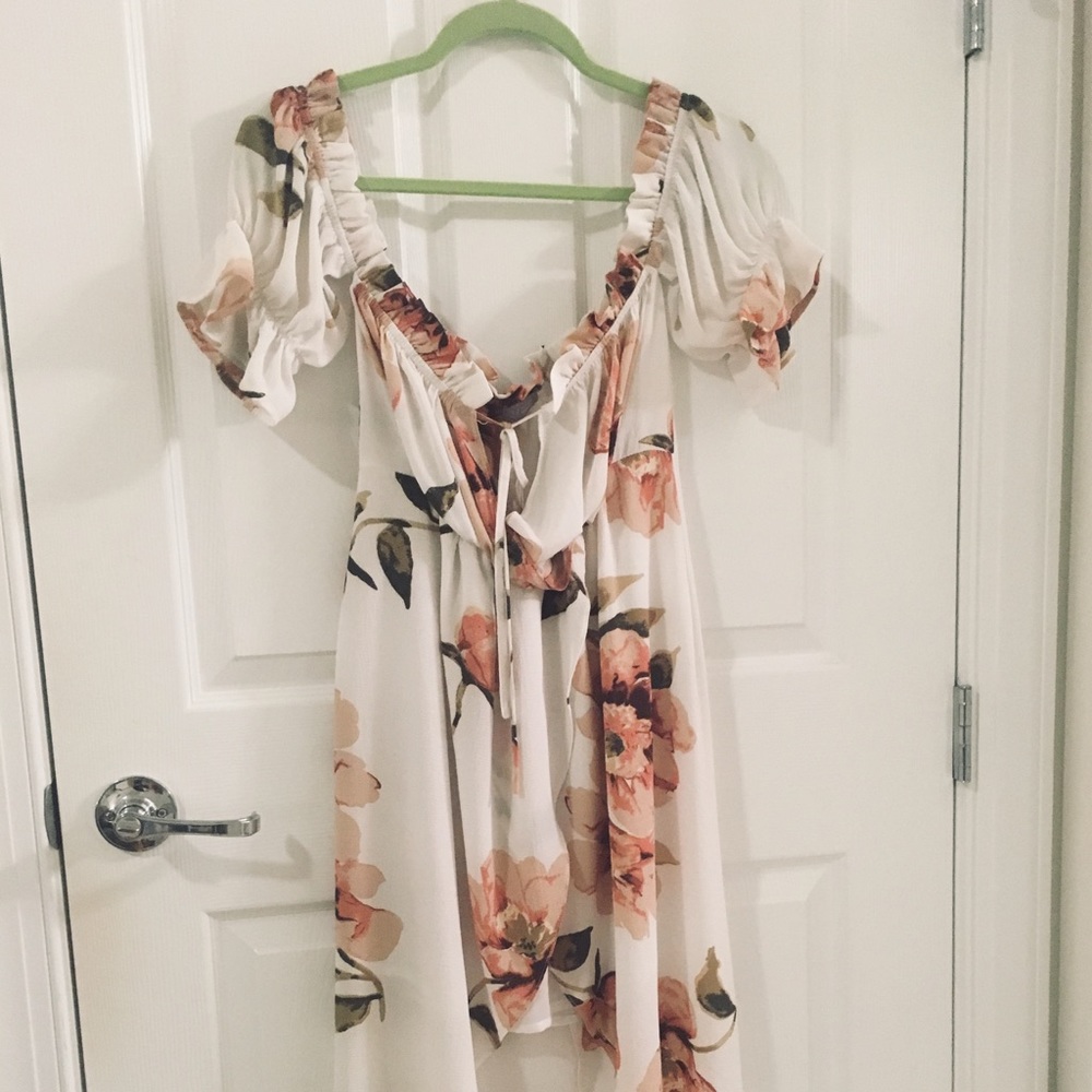 Floral Off The Shoulder High-Lo Summer Dress